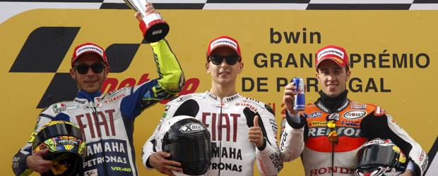 Lorenzo doblegó a Rossi y ganó el GP de Portugal | AP | El español alcanzó su octavo triunfo de la temporada y el tercero consecutivo.