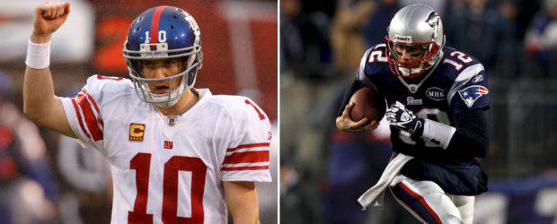 Manning contra Brady, la revancha está servida para el Super Bowl XLVI | Reuters | Manning y Brady, los mariscales de campo de los Giants y los Patriots, respectivamente.