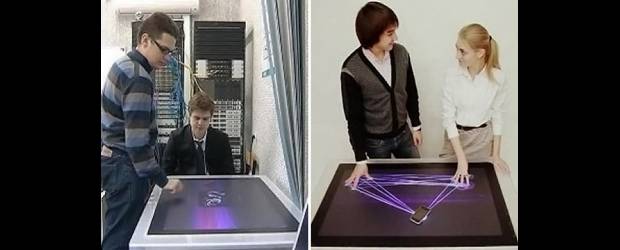 Rusos crean gadget de 502 puntos | Cortesía | Con sólo deslizar un dedo sobre esta mesa se recrean las olas o un mapa.