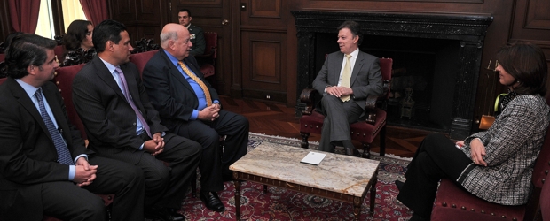 Secretario de la OEA alentó diálogo colombo-venezolano | Cortesía Presidencia | El secretario general de la OEA, José Miguel Insulza se reunió este miércoles con el presidente Juan Manuel Santos.