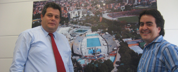Wilson Díaz Sánchez | Julio Roberto Gómez, de Indeportes Antioquia, (izquierda) y Andrés Felipe García, del Inder Medellín, representan el deporte, la actividad física y la recreación. Ambas entidades se complementan a pesar de tener distintos campos de acción, pero que se necesitan para mantener el liderazgo deportivo antioqueño.