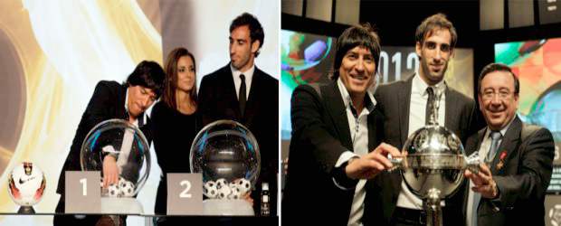 Nacional quedó en el Grupo 8 de la Copa Libertadores 2012 | Reuters | Iván Zamorano, Roberto Nanni y Alfonso Arévalos durante el sorteo de la Copa Libertadores 2012.