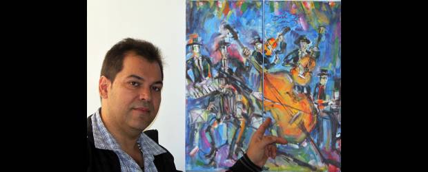El tango también suena al ritmo de la pintura | Manuel Saldarriaga | El artista José Javier Mejía expone su obra en solitario en la Asamblea Departamental. Son 25 frescos, dentro de los que tiene una parte de la serie sobre tango, con la que busca hacerle un homenaje a este género musical. Él es un pintor interesado en experimentar con su arte.