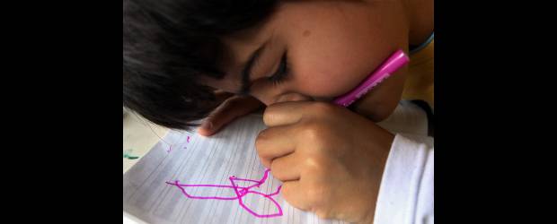 No dejemos que Tomás se quede para siempre sin luz | Julio César Herrera | Con la vista casi pegada al cuaderno, así tiene que escribir Tomás. Un extraño percance que nunca se aclaró le causó su problema de visión y le dejó secuelas en su desarrollo motriz y mental.