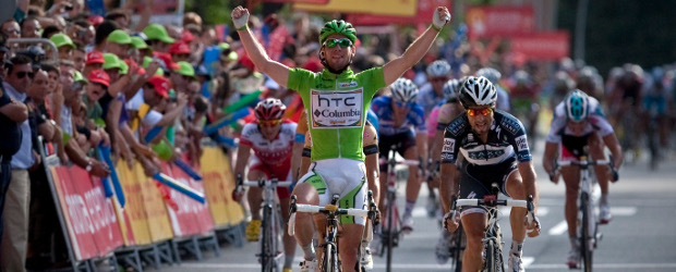 Mark Cavendish ganó etapa 18 de la Vuelta a España | AP | Cavendish, del equipo HTC-Columbia, logró su tercera victoria de etapa en la actual edición de la prueba española al imponerse en un esprint en la ciudad de Salamanca.