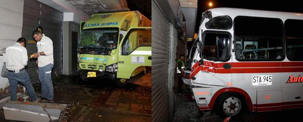 Choque en el Centro dejó 9 heridos | Róbinson Sáenz | La ambulancia de los Bomberos fue a parar contra la fachada de un local, en la Avenida Bolívar, donde reventó una conexión de gas y se originó un escape.