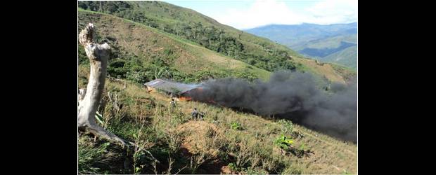 Ejército destruyó insumos para coca | Cortesía | En zona rural de Yarumal el Ejército destruyó este laboratorio de coca.