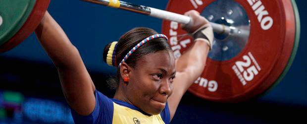 Jackeline Heredia fue plata en pesas | Reuters | Jackeline Heredia de Colombia durante la prueba.