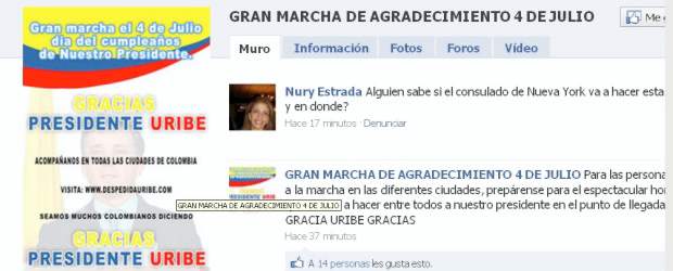 En Facebook se alienta la marcha | En Facebook, millones de personas se han unido al grupo llamado Marcha de agradecimiento al Presidente y han confirmado su asistencia el domingo.