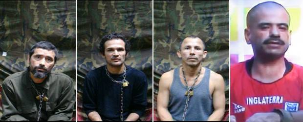 Cuatro policías secuestrados fueron ascendidos de rango | Archivo | Jorge Trujillo Solarte, Carlos José Duarte Rojas, Wilson Rojas Medina y Álvaro Moreno llevan más de 10 años secuestrados.