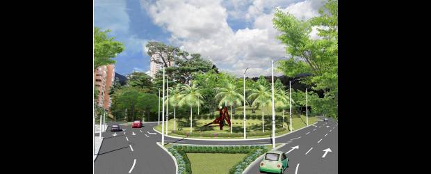 Concejo despeja las obras por valorización | Cortesía Planeación Municipal | La aprobación de las vigencias futuras por el Concejo permitirá acelerar el proceso de las obras por valorización en El Poblado. En las imágenes, lo que será el intercambiador de Los Balsos (izquierda), y el lugar como se encuentra hoy.