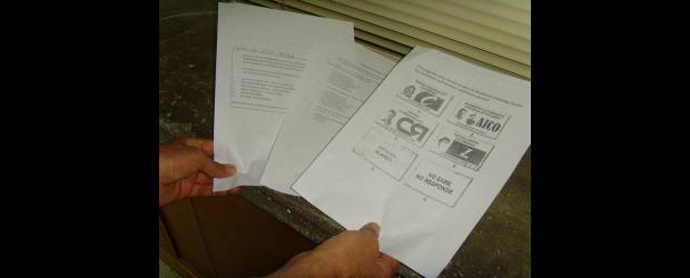 Malestar por encuestas en Sabaneta | Cortesía | Copias de los documentos que recibieron algunos clientes de Gana en Sabaneta, a quienes se indagó sobre su intención de voto para la Alcaldía.