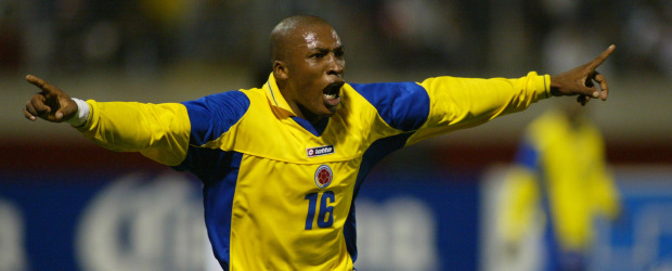Edwin Congo celebra un gol con la Selección Colombia | Archivo | Edwin Congo también fue jugador de la Selección Colombia
