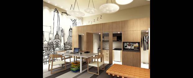 Casa FOA: 40 espacios, mil ideas | Propuesta de un ambiente loft para una persona joven. Un proyecto con aire fresco y contemporáneo que se evidencia en el uso de materiales y colores nobles, además de los muros gráficos.