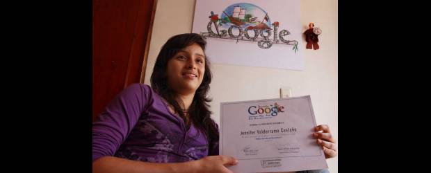 Dibujo de Yénnifer engalana a Google | Róbinson Sáenz | Yénnifer Valderrama aprovechó sus habilidades de dibujo para crear un Doodle, un dibujo basado en el logo de Google, con lo cual se ganó un concurso que además del reconocimiento le permitió llevar a su casa un portátil Mac Book y la posibilidad de ser la elegida regional, con lo cual iría a México.