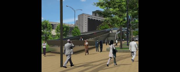 Adjudicado peatonal de Plaza Mayor | Cortesía | Imagen virtual de lo que será el puente peatonal en el sector de Plaza Mayor para acceder a la nueva estación, que será una con más flujo de usuarios.