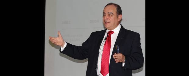 Hidrosogamoso va en 38% de obra: Isagén | Juan Fernando Rojas | El gerente General de Isagén, Luis Fernando Rico Pinzón, explicó a estudiantes de la Universidad CES el modelo con el que funciona la compañía.