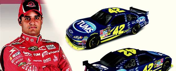 Color del auto de Montoya es azul de la suerte | Cortesía Nascar | El azul de Tums le representó a Juan Pablo Montoya alzar los brazos el año pasado como ganador en la pole. En la pista de Talladega, en 2008, terminó segundo y estuvo cerca de su primera victoria en la Nascar.