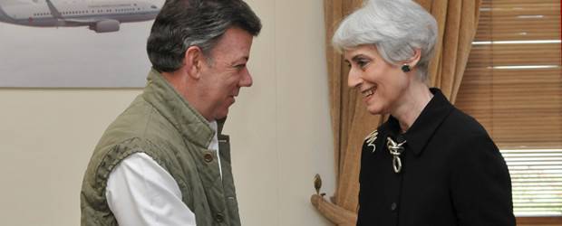 Unión Europea destaca las reformas para mejorar los derechos humanos en Colombia | Cortesía Presidencia | El presidente Juan Manuel Santos se reunió el lunes pasado con la subsecretaria de Estado de Estados Unidos para Asuntos Políticos, Wendy Sherman.
