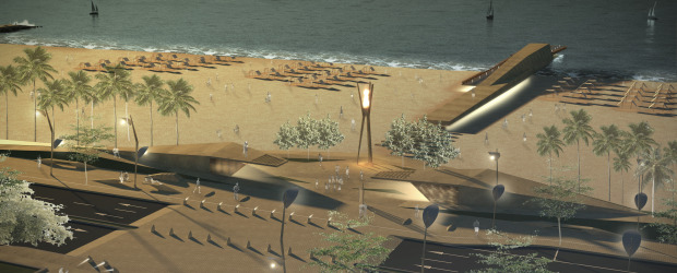 En Cartagena, diseño de playas 'made in Antioquia' | Cortesía | El diseño presentado por el consorcio Unión Seis contempla la renovación urbana y paisajística de siete kilómetros a lo largo de la costa. Se inspira en las murallas de la heroica y propende por la defensa del litoral. En la imagen se muestra un aspecto de la playa una vez culminada la obra.