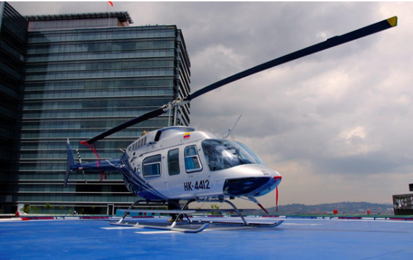 Helicóptero Bell 206 L3 con capacidad para 6 personas. FOTOS Aviatur