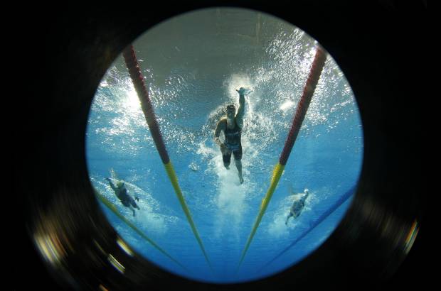 Reuters - Espectacular imagen de la nataci&#243;n, para destacar los escenarios de los Juegos.