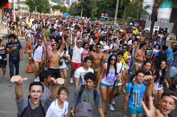 Manuel Saldarriaga - En Medell&#237;n se realiz&#243; el D&#237;a sin pantalones, que seg&#250;n sus organizadores se trat&#243; de una marcha para defender la libertad de expresi&#243;n.