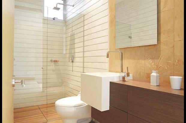 - Espejos gabinetes, cabinas de ducha de vidrio piso techo, más regaderas que salgan del techo y no de la pared y griferías con trazos minimalistas son más elementos para construir un baño que genere sensaciones de descanso y bienestar.