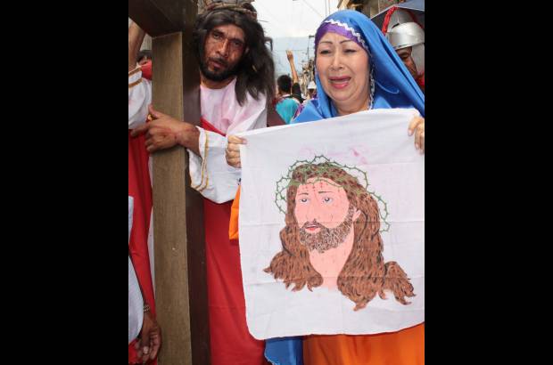 Manuel Saldarriaga - Una de las habitantes de Moravia representó a la Verónica y su encuentro con Jesús.