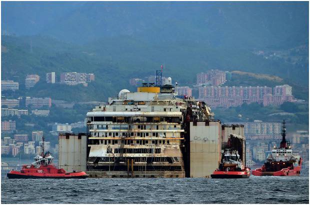 AFP - El lujoso crucero choc&#243; con un arrecife el 13 de enero de 2012 cuanto su capit&#225;n navegaba demasiado cerca de la isla de Giglio, en la Toscana.