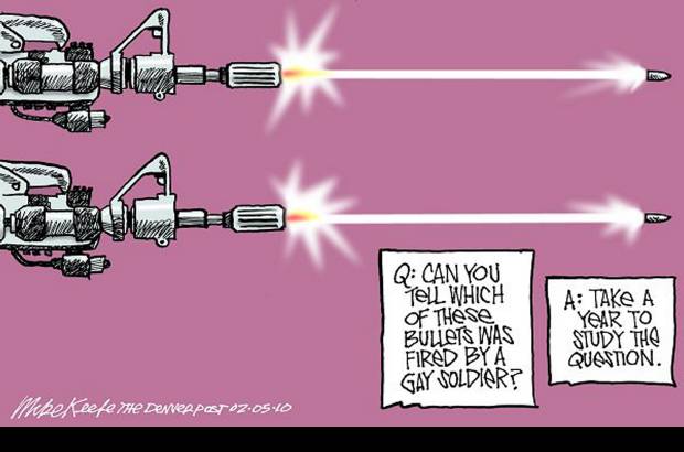 AP - Mike Keefe del Denver Post gan&#243; el Pulitzer a mejor caricatura editorial, por esta pieza publicada en pleno debate sobre la inclusi&#243;n de homosexuales en el Ej&#233;rcito.