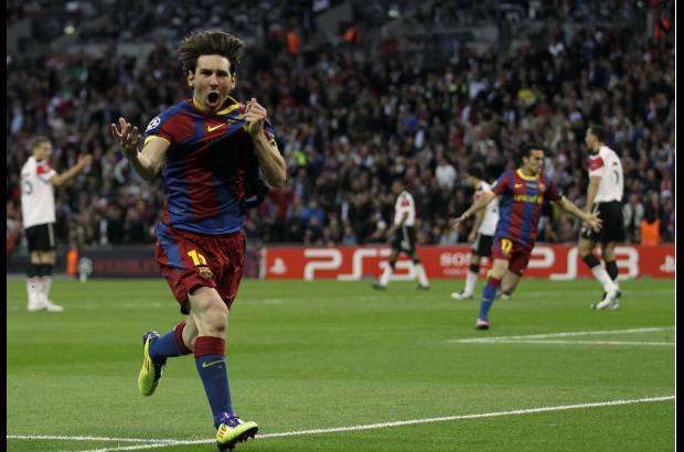 AP - Una sinfonía dirigida magistralmente por Lionel Messi dio este sábado al Barcelona su cuarto título europeo.