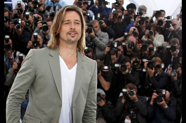 Foto Reuters - Sonriente, con larga melena y chaqueta blanca el actor asegur&#243; que tanto a &#233;l como a Angelina Jolie les hubiera encantado estar juntos en Cannes, la actriz no ha podido venir porque est&#225; preparando su pr&#243;xima pel&#237;cula.