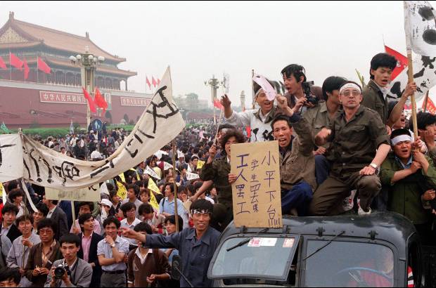 AFP - 18 de mayo 1989. Trabajadores que llenan las calles de Pek&#237;n para apoyar las protestas de los estudiantes y los obreros.