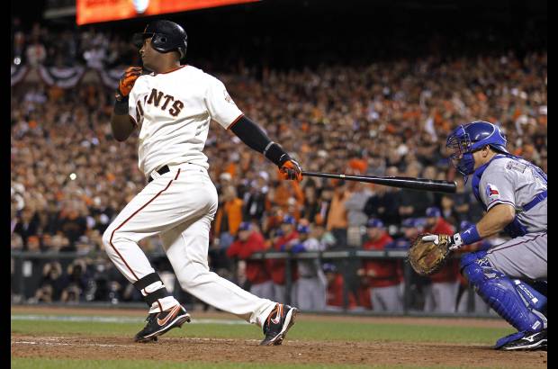 Reuters - Con Matt Cain y Wilson enfrascados en un duelo sin carreras, Rentería salió a batear en la parte baja del quinto. Wilson dejó una recta muy alta en cuenta de 0-1 y el colombiano la depositó en los asientos de la tribuna izquierdo.