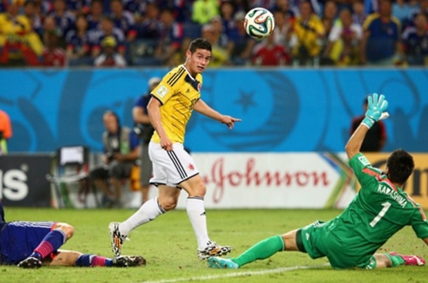 - James y la estupenda jugada que terminó en gol ante Japón (4-1).