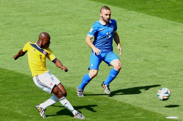 - El tanto que abrió la ilusión para Colombia: Armero a Grecia (3-0).