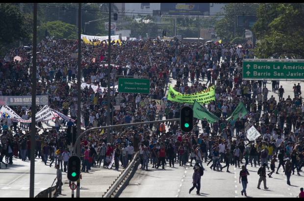 Esteban Vanegas - Varias manifestaciones se presentaron en el pa&#237;s el d&#237;a de las marchas de apoyo al paro nacional agrario. La imagen corresponde a la concentraci&#243;n que se realiz&#243; en Medell&#237;n.
