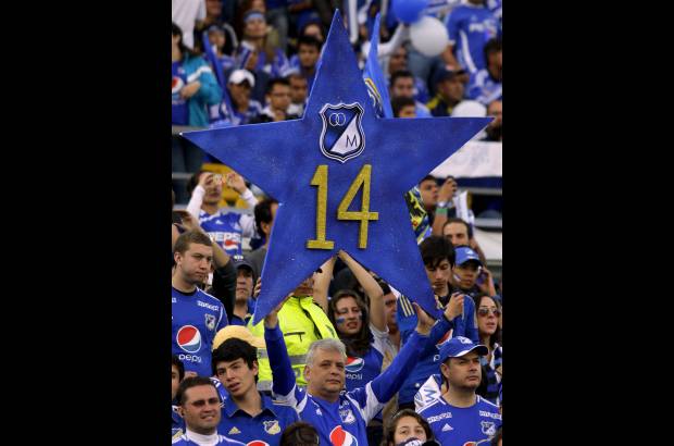 Colprensa - Millonarios alcanz&#243; la estrella 14 al superar en la gran final de la Liga Postob&#243;n II-2012 al Independiente Medell&#237;n. Dram&#225;tica definici&#243;n desde los penaltis despu&#233;s de empatar 0-0 en la ida y 1-1 este domingo.