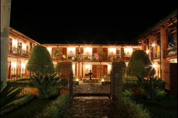 Archivo - Aspecto nocturno de la fachada del Hotel Hacienda Balandú, en Jardín. Un hotel campestre con muchos atractivos.
