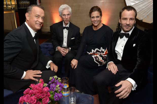 AP/BFI - Tom Hanks, Richard Buckley, Rita Wilson y Tom Ford luego de la fiesta de apertura de Festival de Cine de London.
