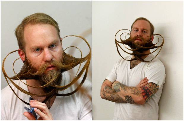 Reuters - 5 horas necesita Justin Kellermeier de Estados Unidos para preparar su barba en el Campeonato Mundial de Barba 2013 que se realiza en Leinfelden-Echterdingen cerca de Stuttgart, Alemania.