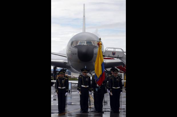Luis Eduardo Noriega-Colprensa - El avi&#243;n Boeing KC-767 J&#250;piter&quot;fue modificado en Israel para su nueva funci&#243;n de transporte multimisi&#243;n y avi&#243;n cisterna, y se convierte en la aeronave m&#225;s grande en el inventario de las Fuerzas Militares de Colombia.