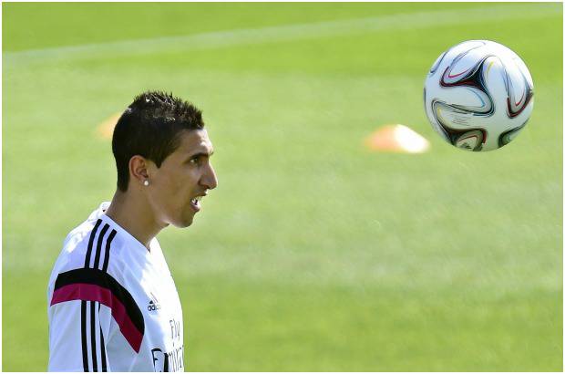 Afp - En lo que se refiere al resto de efectivos; Xabi Alonso, Coentrao y Di Mar&#237;a (en la foto) comenzaron ejercit&#225;ndose al margen en el tramo inicial si bien se incorporaron al resto del grupo con posterioridad.