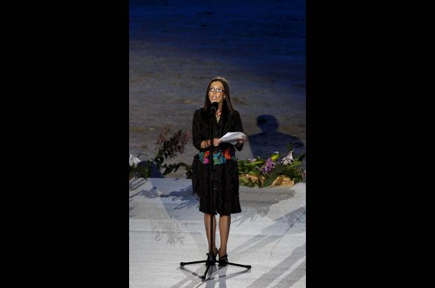 - Alicia durante la ceremonia de apertura de los Juegos Suramericanos de Medellín.