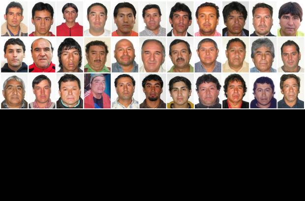 AP - Estos son los 33 mineros rescatados de la mina San José, ubicada en el norte de Chile.