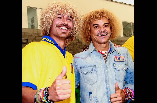 Colprensa - Carlos &quot;el pibe&quot; Valderrama y el actor barranquillero &#201;dgar Vittorino