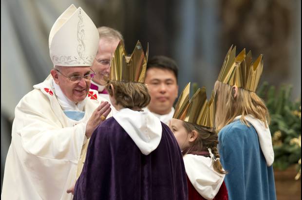 AP - Imagen de la primera celebración eucarística del año del Papa Francisco.