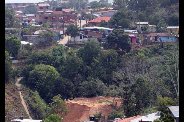 FOTOS HERN&#193;N VANEGAS - Esta mina (&#225;rea deforestada) colinda con el barrio Brice&#241;o.