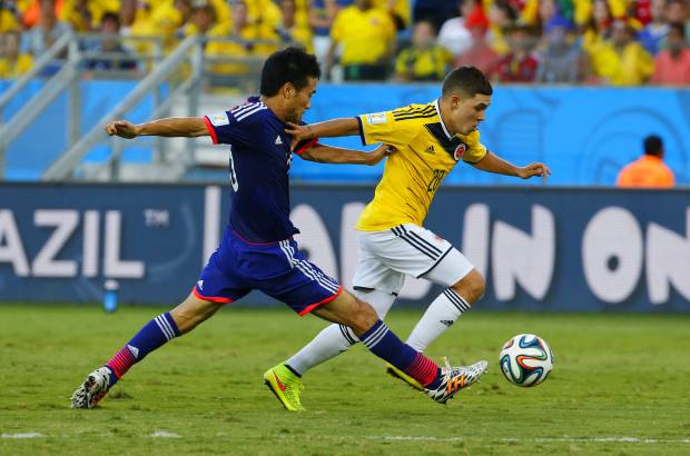 FOTO JUAN ANTONIO SÁNCHEZ, enviado especial a Cuiabá, Brasil - El seleccionado tricolor terminó su participación en primera ronda con goleada 4-1 sobre Japón y avanzó como primera del Grupo C a los octavos de final del Mundial. Los goles ante los nipones los marcaron Cuadrado, Jackson y James, Okazaki anotó el descuento.